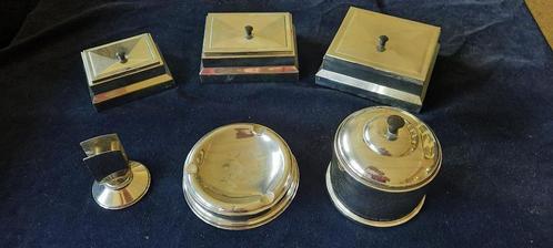 6 delig verchroomd tabakssetje, Antiek en Kunst, Curiosa en Brocante, Ophalen of Verzenden
