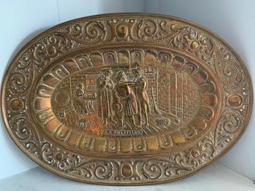 Koperen wandbord 'La Politique' - Frankrijk  beschikbaar voor biedingen