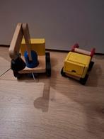 Houten Speelgoed Voertuigen Set, Ophalen of Verzenden, Gebruikt, Duw- of Trekspeelgoed