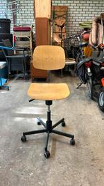 Houten Werkstoel vintage bureau werkbankstoel, Huis en Inrichting, Bureaustoelen, Ophalen, Ergonomisch, Zo goed als nieuw, Bureaustoel