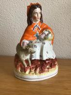 Antiek Staffordshire Roodkapje & wolf figuur, Antiek en Kunst, Antiek | Keramiek en Aardewerk, Ophalen of Verzenden