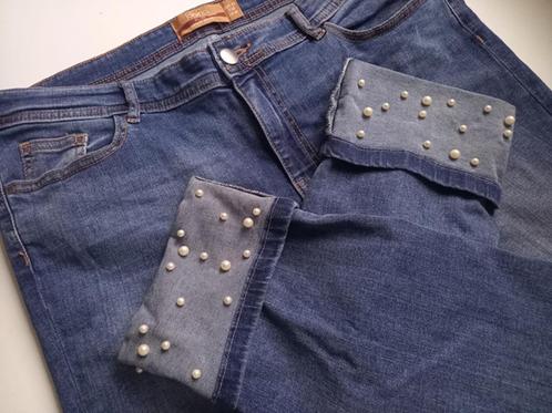 JANINA pracht blauwe spijkerbroek met parels, maat 44 – 46, Kleding | Dames, Spijkerbroeken en Jeans, Zo goed als nieuw, W33 - W36 (confectie 42/44)