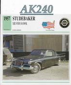 Ak240 autokaart studebaker silver hawk ( 1957 ), Ophalen of Verzenden, Zo goed als nieuw, Auto's