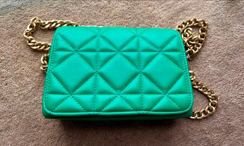 MNG crossover tasje groen met goudkleurige ketting, Sieraden, Tassen en Uiterlijk, Tassen | Schoudertassen, Zo goed als nieuw