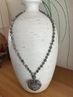 Lange ketting met facet geslepen jaspis kralen en hanger, Met edelsteen, Nieuw, Ophalen of Verzenden, Steen of Mineraal