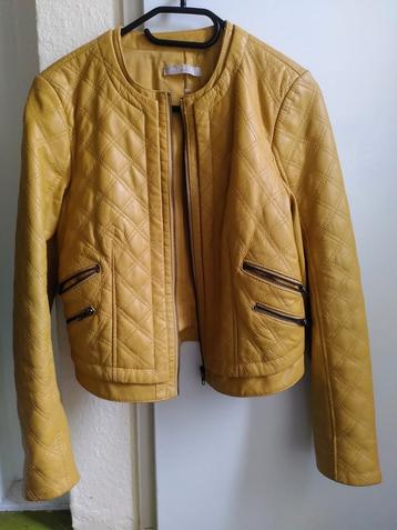 Vintage okergeel leren look jack van Stefanel beschikbaar voor biedingen