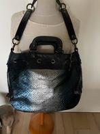 Prachtige python lakleren tas zilver blauw Francesco Biasia, Handtas, Blauw, Zo goed als nieuw, Verzenden