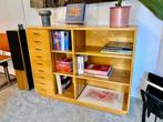 schoolkast laden schappen hout 70s 80s, Ophalen, Gebruikt, -, -