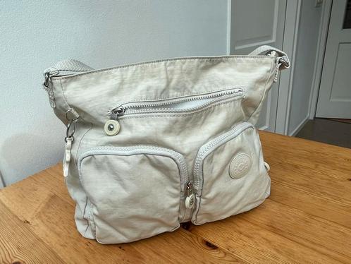 Kipling schoudertas/handtas, wit/licht, zomer, izg staat, Sieraden, Tassen en Uiterlijk, Tassen | Schoudertassen, Zo goed als nieuw