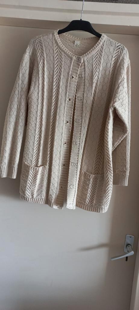 Beige gebreid vest - Maat XXL, Kleding | Dames, Truien en Vesten, Gedragen, Maat 46/48 (XL) of groter, Beige, Ophalen of Verzenden
