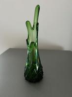 Vintage vaas glas groen, Ophalen of Verzenden
