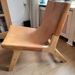 Houten Fauteuil met leer.  NIEUW!, Ophalen, Relax, Bruin, Nieuw