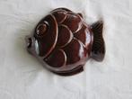 Pudding vorm vis in bruine kleur D17cm bij 17cm hoog 6,5cm, Overige typen, Keramiek, Overige stijlen, Ophalen of Verzenden