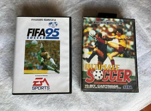 Sega Mega Drive 2x Game + doos boekje Fifa95 Ultimate soccer, Spelcomputers en Games, Games | Sega, Mega Drive, Sport, Ophalen of Verzenden