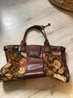 Zeldzame Fossil Long Live Vintage Leren Tas bloemen, Ophalen of Verzenden, Zo goed als nieuw, Bruin, Handtas