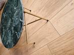Bijzettafel echt marmer, groen, goudkleurig stalen onderstel, Huis en Inrichting, Tafels | Bijzettafels, Minder dan 55 cm, Gebruikt