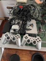 PlayStation 2 (PS2) - Vintage Console, Ophalen, Phat, Met 2 controllers, Zilver