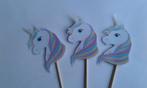 Unicorn/Eenhoorn traktatie prikker, Ophalen of Verzenden, Nieuw, Versiering, Verjaardag