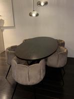 Eetkamerstoelen 5x velvet taupe, Huis en Inrichting, Stoelen, Ophalen, Zo goed als nieuw, Overige kleuren, Vijf, Zes of meer stoelen