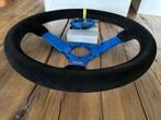 QSP 350mm 70mm suede blauw sportstuur autostuur stuur, Ophalen of Verzenden