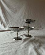 Vintage Franse RVS vlinder ijscoupes bistro dessertservies, Huis en Inrichting, Keuken | Servies, Ophalen, Overige materialen