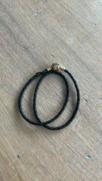 Pandora goud / leer armband, Sieraden, Tassen en Uiterlijk, Armbanden, Ophalen of Verzenden, Gebruikt, Goud, Goud