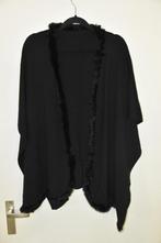 leuk nieuw zwart vest/omslagdoek met faux fur rand, Kleding | Dames, Ophalen of Verzenden, Nieuw, Maat 46/48 (XL) of groter, Zwart
