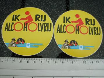 2x sticker ik rij alcohol vrij vvn logo fiets 8x beschikbaar voor biedingen