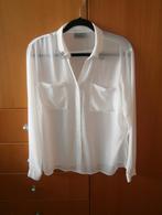 Fijne witte crèpe blouse valt als 42 (Canda) in goede staat., Maat 42/44 (L), Ophalen of Verzenden, Wit, Zo goed als nieuw