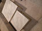 Marmer look / gouden salontafel, Huis en Inrichting, Tafels | Salontafels, Ophalen, Gebruikt, Rond, 50 tot 100 cm