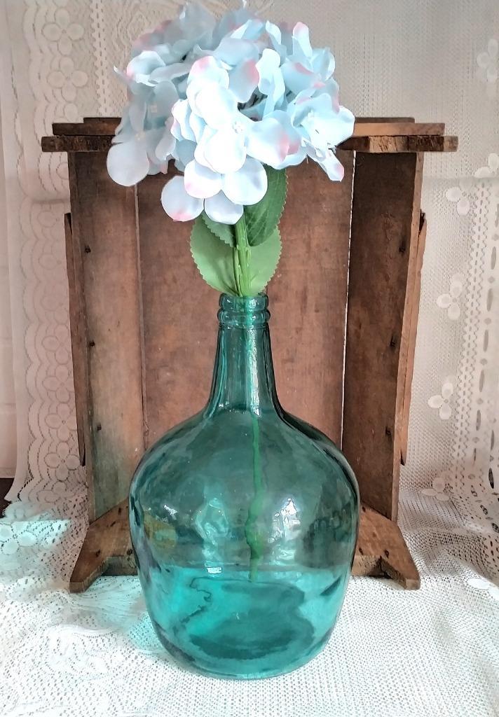 Vintage gistfles blauwgroen, Antiek en Kunst, Curiosa en Brocante, Ophalen of Verzenden