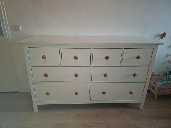 Ikea Hemnes ladekast wit (8), Huis en Inrichting, Kasten | Ladekasten, Gebruikt, 150 tot 200 cm, 75 cm of meer, 5 laden of meer