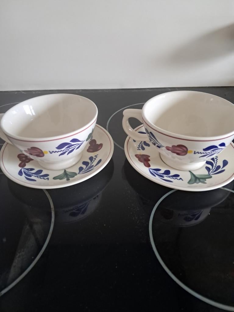 Twee soepkommen delfs blauw, Ophalen, Aardewerk, Overige stijlen, Kom(men)