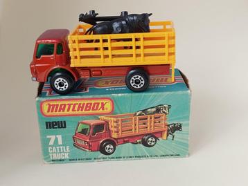 CATTLE TRUCK MATCHBOX No71 UIT 1976 ONBESPEELD MET DOOSJE beschikbaar voor biedingen