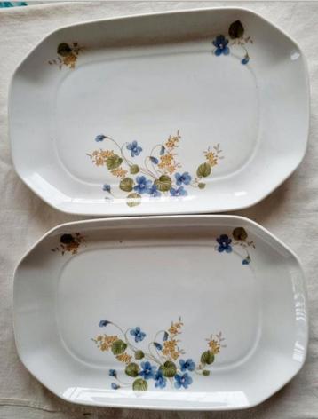 Set 2 witte platte schalen Seltmann Weiden blauwe viooltjes beschikbaar voor biedingen