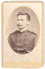 CDV - Militair Uniform Snor - Foto Van den Berge Deventer, Verzamelen, Foto's en Prenten, Gebruikt, Foto, Ophalen of Verzenden
