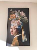 *Grote wanddecoratie meisje met de parel, 118x70 cm*, Huis en Inrichting, Ophalen, Zo goed als nieuw