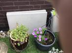 Aangeboden 4 parasolvoettegels, Tuin en Terras, Ophalen, Zo goed als nieuw, Minder dan 1 meter, Parasolvoet