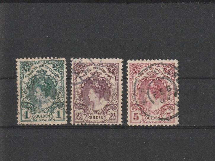 Nederland 1899, NVPH 77 t/m 79, Gestempeld., Postzegels en Munten, Postzegels | Nederland, Gestempeld, T/m 1940, Verzenden