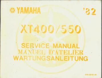Yamaha XT400 XT550 service manual (2293z) beschikbaar voor biedingen