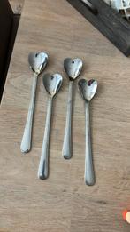 Leuke hartvormige sorbet lepels 4st, Ophalen of Verzenden, Zo goed als nieuw, Rvs of Chroom