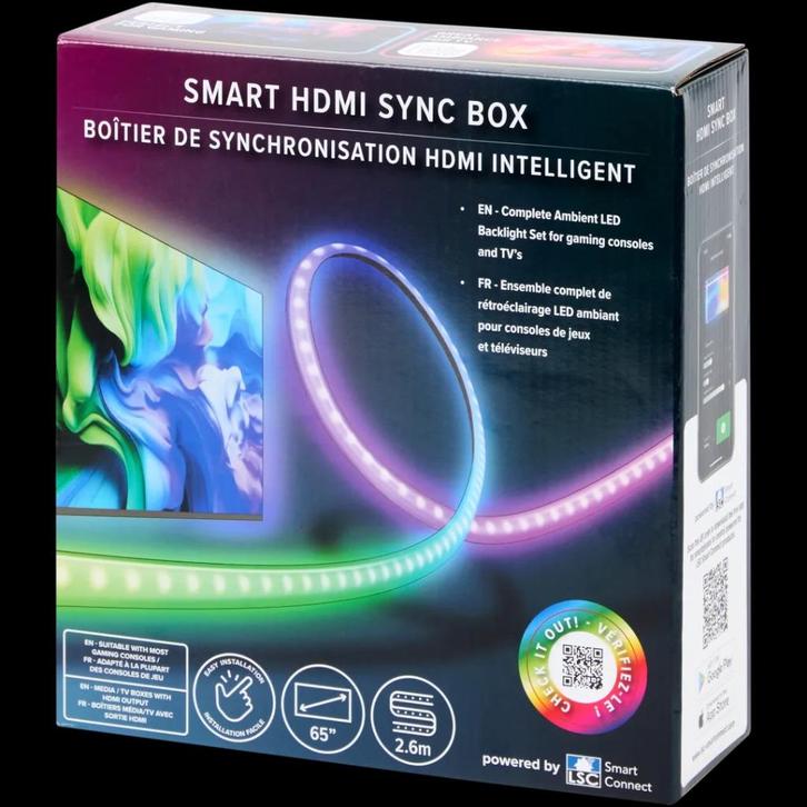 LSC Smart Connect Slimme HDMI sync box ledstrip  2,6 meter, Huis en Inrichting, Lampen | Losse lampen, Nieuw, Led-lamp, Minder dan 30 watt