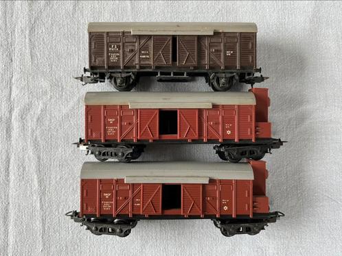 3x Lima gesloten goederenwagons FS/SNCF 2/4 assen, Hobby en Vrije tijd, Modeltreinen | H0, Gebruikt, Wagon, Gelijkstroom of Wisselstroom