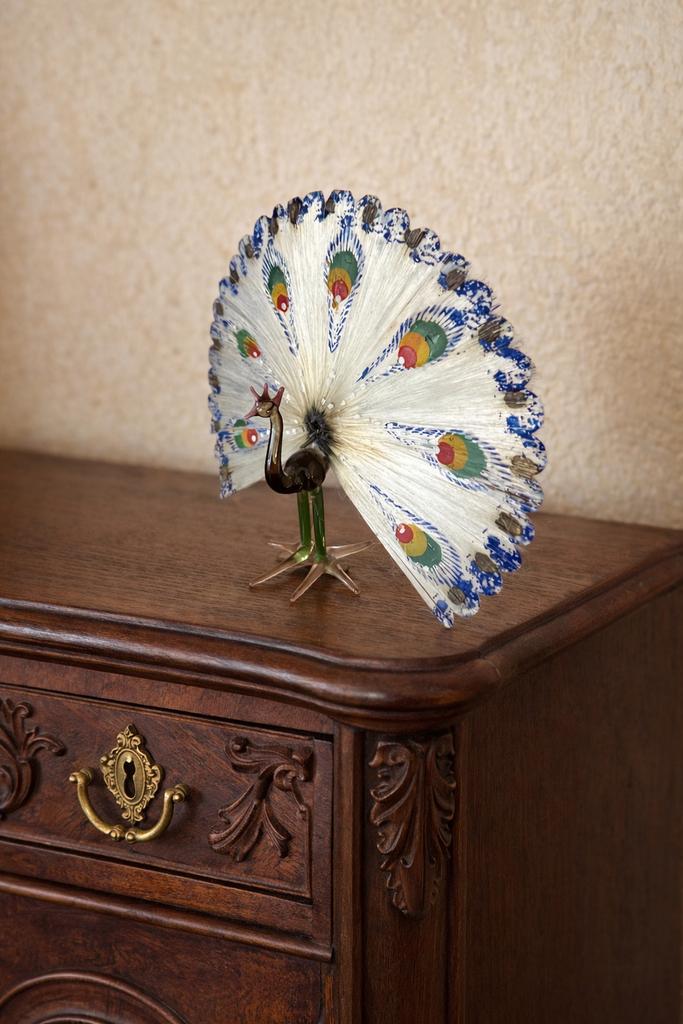 Antieke glazen Pauw - Lauscha Germany, Diversen, Kerst, Gebruikt, Ophalen of Verzenden