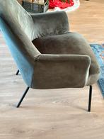2 Velvet groene stoeltjes , fauteuils, Ophalen, Minder dan 75 cm, Zo goed als nieuw, Stof