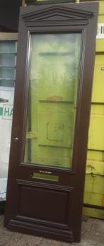 Hardhouten voordeur compleet met glas, Ophalen of Verzenden, 200 tot 215 cm, Glas, Buitendeur