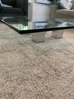 Van Beek Salontafel - Glas en Metaal, Ophalen, Gebruikt, Vierkant, Glas
