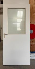 Opdekdeur met glas., Doe-het-zelf en Verbouw, Deuren en Horren, 80 tot 100 cm, Gebruikt, Glas, Ophalen