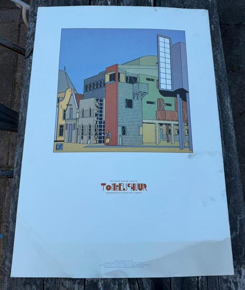 Joost Swarte zeefdruk Toneelschuur (1996), Boeken, Kunst en Cultuur | Architectuur, Zo goed als nieuw, Ophalen