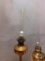 Vintage Olielampen Set - Messing & Glas - Jaren '50-'70, Antiek en Kunst, Ophalen of Verzenden